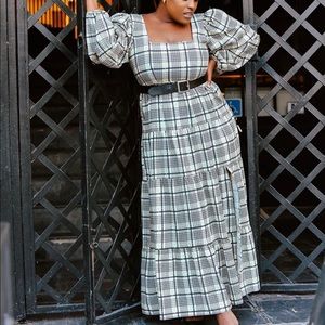 Topshop Plaid Dress with Slit